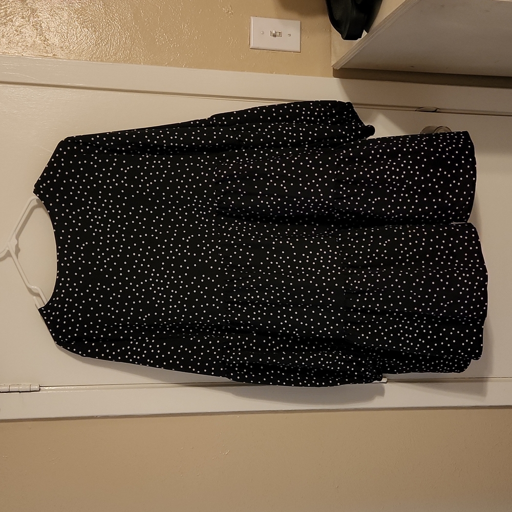 Black V-Neck Mini Dress - Picture 2 of 3